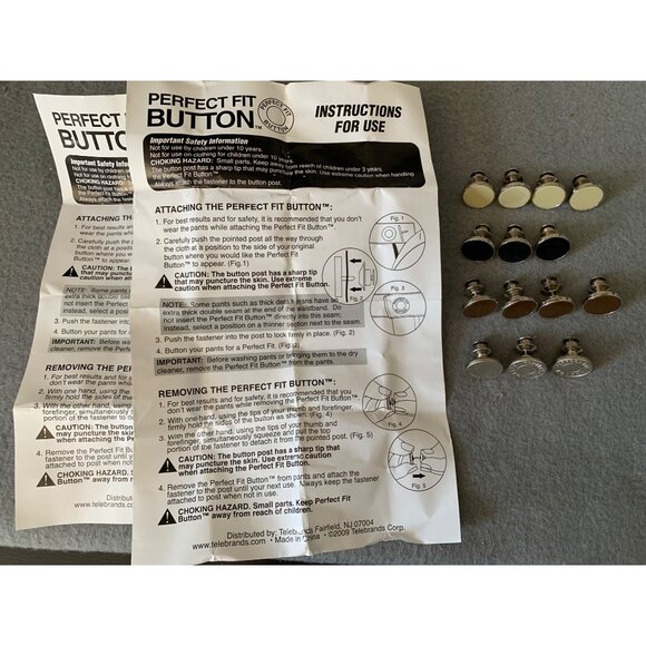 Perfect Fit Button Set of 14 Adjustable Waist Extenders In Assorted Colors - Picture 6 of 7